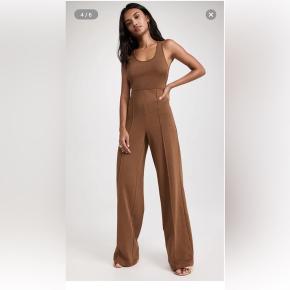 Victor Glemaud Shopbop Brown High-Rise Wide Leg Sweater Trousers Pants Large - Picture 5 of 13